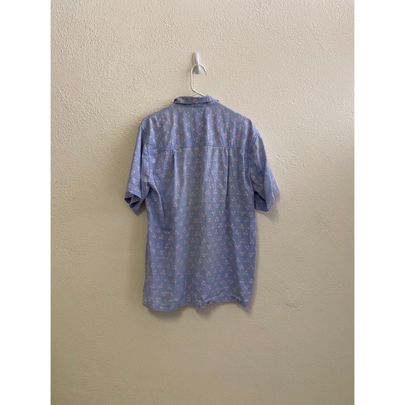 vintage Blue Ginger Hawaii 100% cotton blue pink hearts cute button up shirt - Picture 7 of 10
